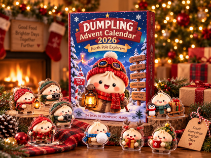 2026 Cute Dumpling Advent Calendar, Kawaii 24 Day Christmas Countdown, Holiday Surprise Toy Gift, Kids Christmas Decor