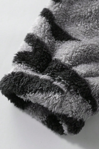 Contrast Panel Zip Hoodie