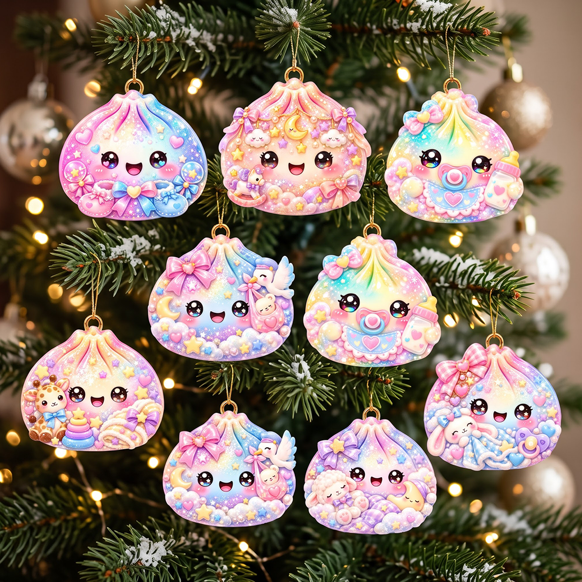 Dumpling First Christmas Advent Calendar 2026 - 24 Day Spirits Countdown, Acrylic Charms Blind Box - Gift For Family