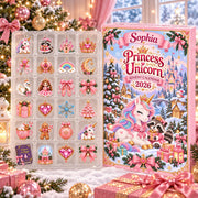 Personalized Unicorn Princess Blind Box Advent Calendar, 2026 Christmas Countdown, 24 Day Advent Gift, Unicorn Lover Gift