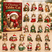 Christmas Tabby Cat Advent Calendar 2026 - 24-Day Festive Countdown, Acrylic Charms Blind Box - Gift For Cat Lovers