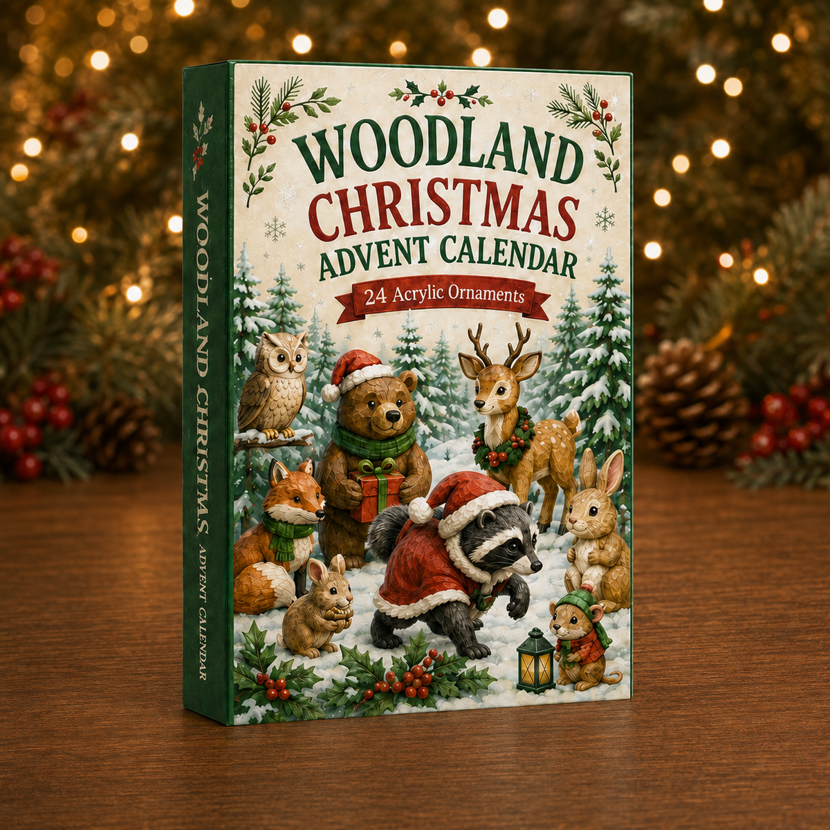 Woodland Merry Land Advent Calendar 2026 - 24-Day Festive Countdown, Acrylic Charms Blind Box - Gift For Woodland Lovers, Family Members