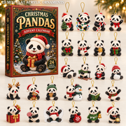 Christmas Pandas Advent Calendar 2026 - 24-Day Festive Countdown, Acrylic Charms Blind Box - Gift For Panda Lovers