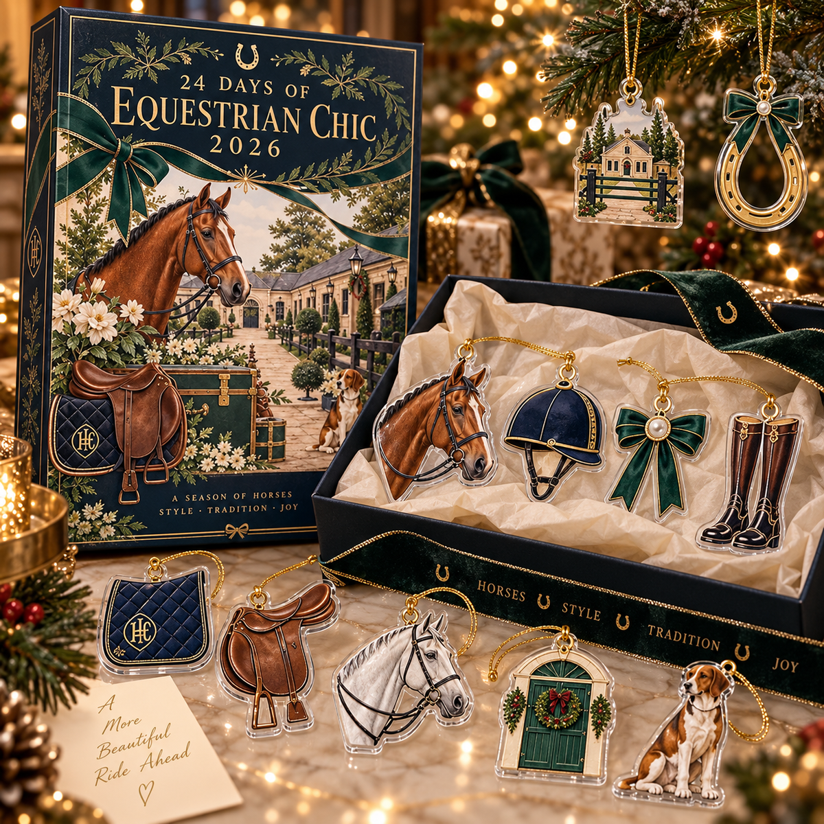 Equestrian Advent Calendar 2026, 24 Day Horse Xmas Countdown, Horse Riding Ornaments, Equestrian Gift for Horse Lover, Rider Holiday Decor