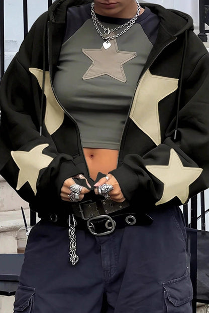 Star Patch Pullover Hoodie