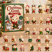 Christmas Goat Advent Calendar 2026 - 24-Day Festive Countdown, Acrylic Charms Blind Box - Gift For Goat Lovers