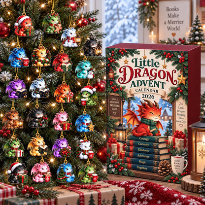 Baby Dragon Advent Calendar, 24 Fantasy Tree Ornaments 2026