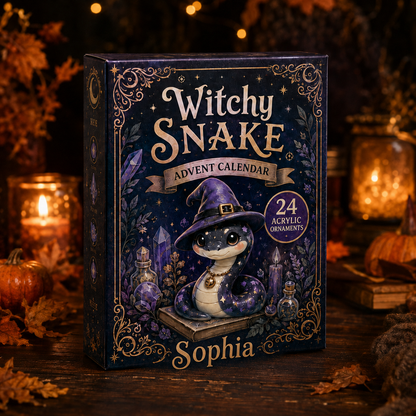 Witchy Snake Advent Calendar 2026 - 24-Day Festive Countdown, Acrylic Charms Blind Box - Gift For Snake Lovers