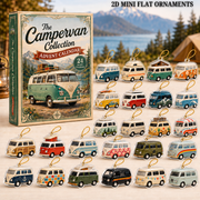 Classic Campervan Life Advent Calendar 2026 - 24-Day Festive Countdown, Acrylic Charms Blind Box - Gift For Campervan Lovers