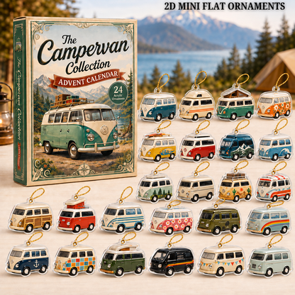 Classic Campervan Life Advent Calendar 2026 - 24-Day Festive Countdown, Acrylic Charms Blind Box - Gift For Campervan Lovers