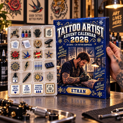 Personalized Tattoo Artist Advent Calendar: Custom Name 24 Day Blind Box