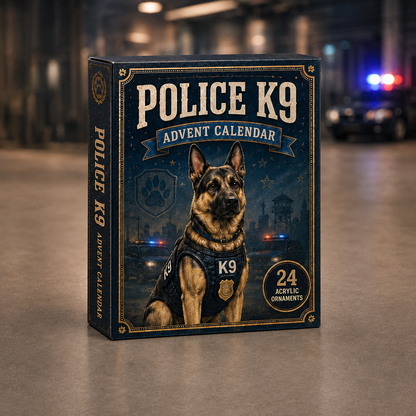 Police K9 Unit Advent Calendar 2026 - 24-Day Festive Countdown, Acrylic Charms Blind Box - Gift For Police Lovers