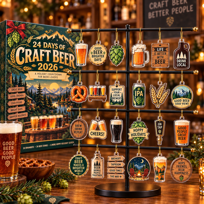 Craft Beer Advent Calendar 2026, 24 Day Christmas Countdown, Beer Lover Ornaments, Brewery Holiday Gift, Beer Gift for Men, Christmas Decor