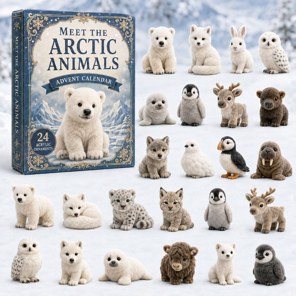 Arctic Animals World Advent Calendar 2026 - 24-Day Festive Countdown, Acrylic Charms Blind Box - Gift For Animal Lovers