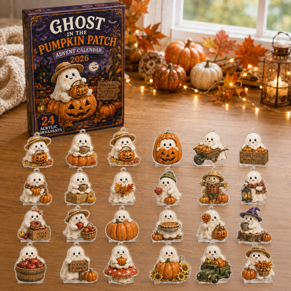 Ghost in the Pumpkin Patch Advent Calendar 2026 - 24-Day Festive Countdown, Acrylic Charms Blind Box - Gift For Family & Friends