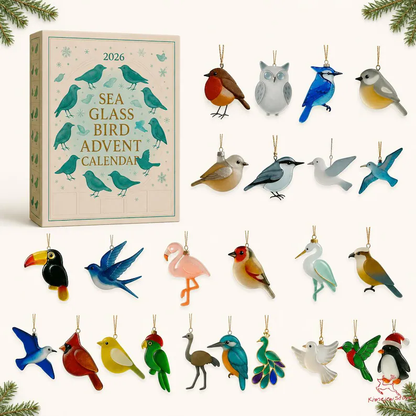 Sea Bird Advent Calendar 2026, 24 Acrylic Ornaments Christmas Countdown Box, Unique Bird Lover Gift