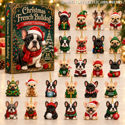 Christmas French Bulldog Advent Calendar 2026 - 24-Day Festive Countdown, Acrylic Charms Blind Box - Gift For Dog Lovers