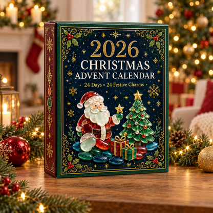 2026 Christmas Advent Calendar, 24-Day Holiday Countdown with Acrylic or Wood Charms