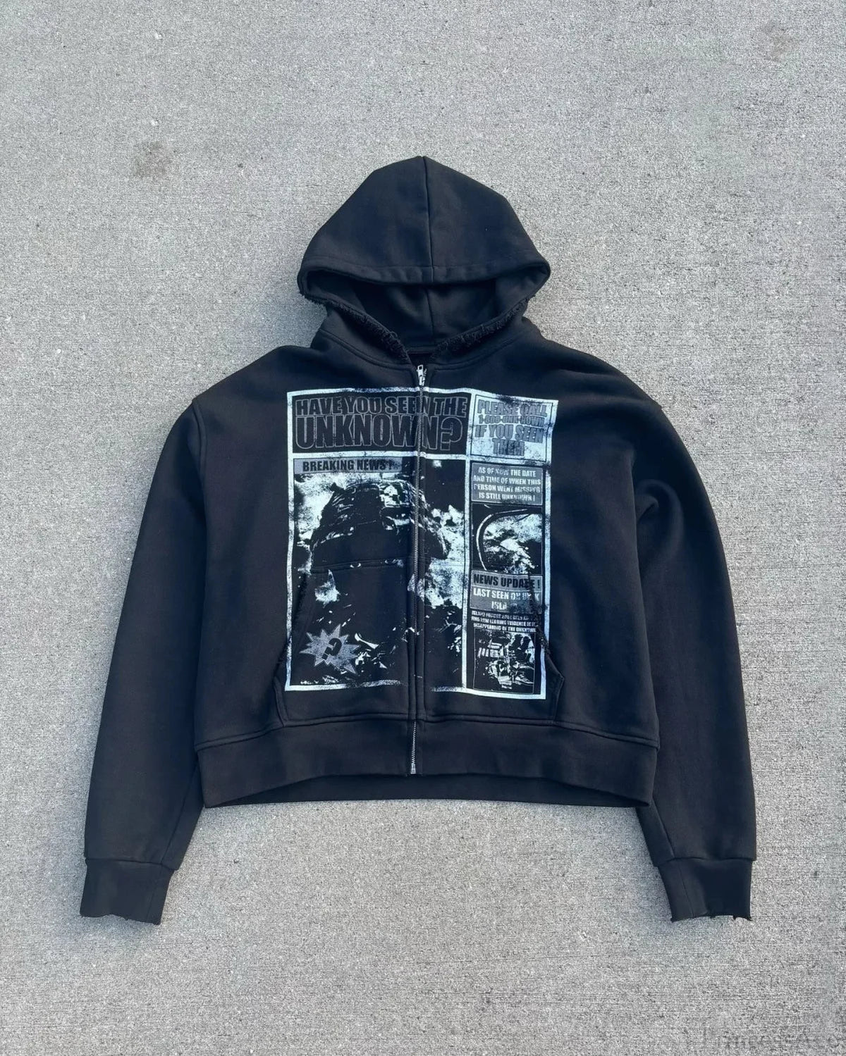 Dark Cartoon Print Pullover Hoodie
