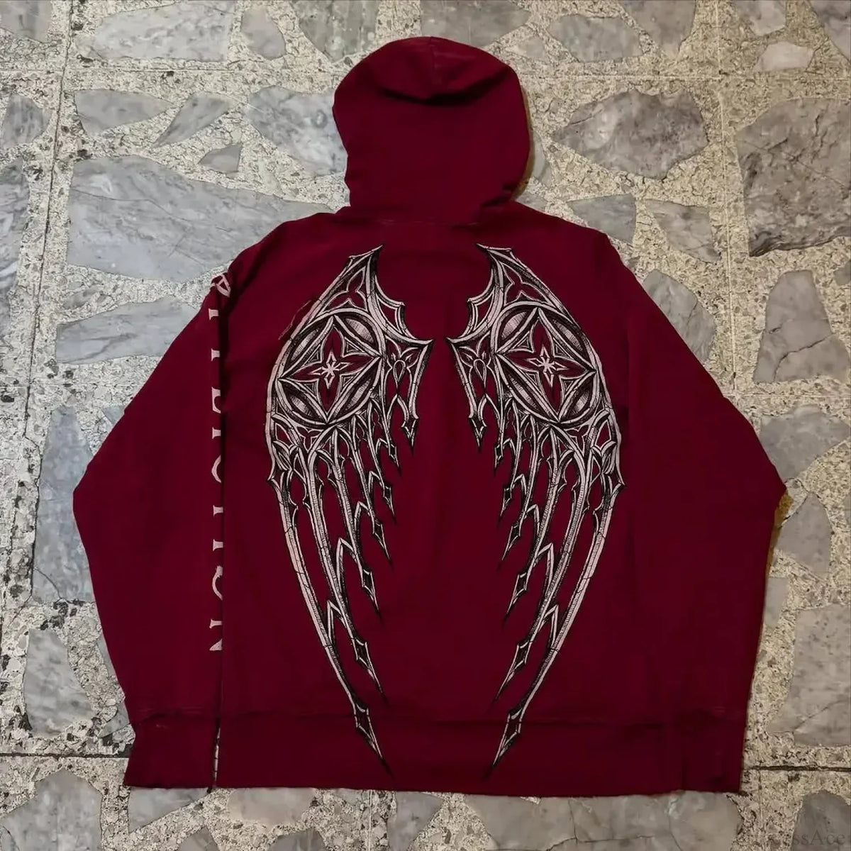 Dark Crimson Oversize Zipper Hoodie