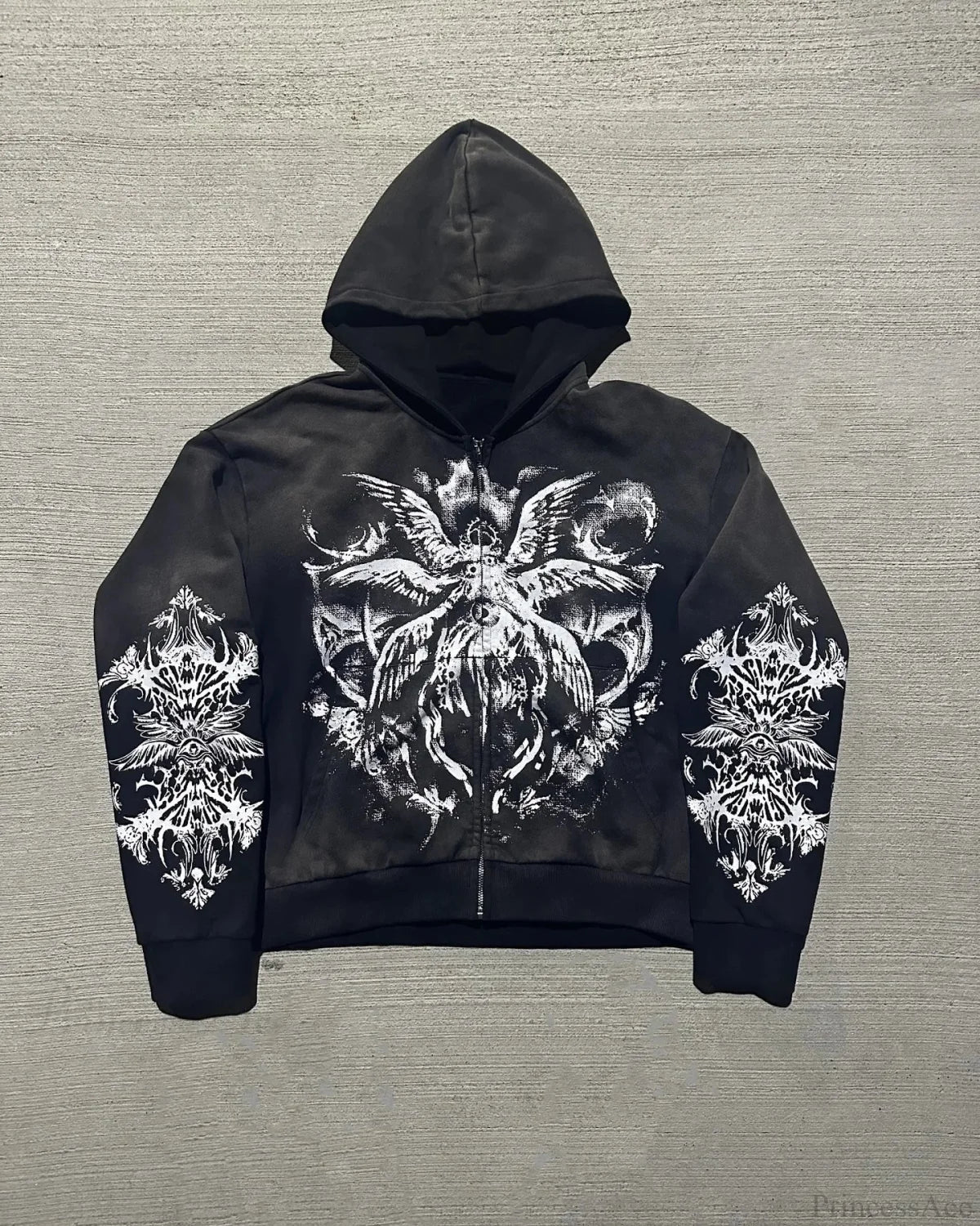 Dark Demon Letter Zip Hoodie