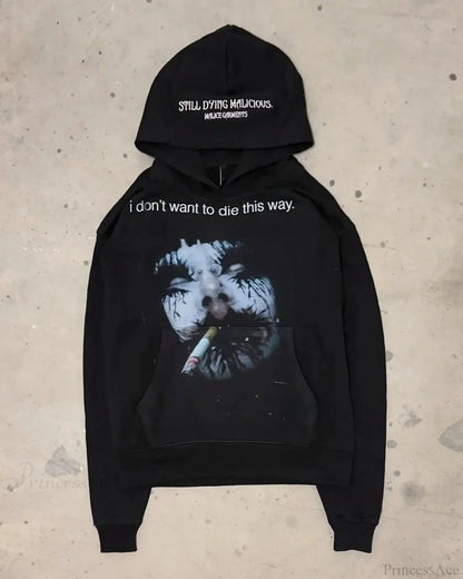 Dark Dirty Pictorial Print Hoodie