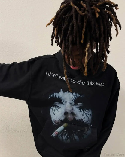 Dark Dirty Pictorial Print Hoodie