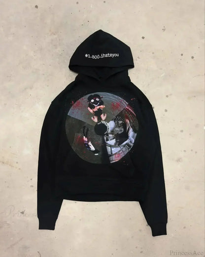 Dark Dirty Pictorial Print Hoodie