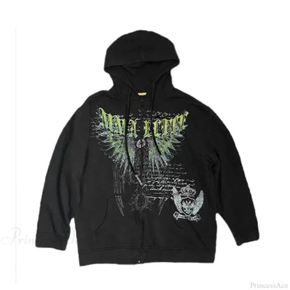Dark Eyes Print Athletic Hoodie