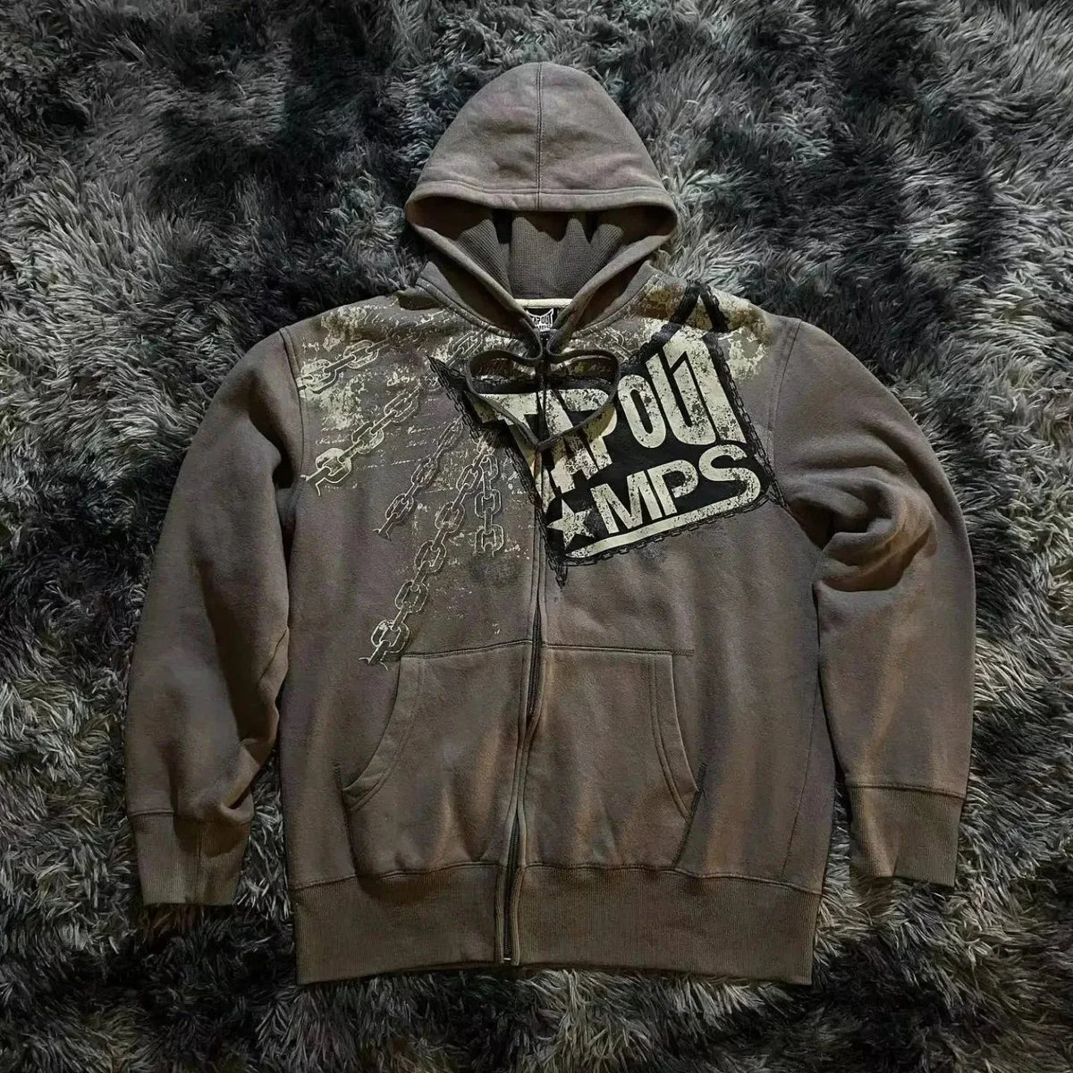 Dark Eyes Print Athletic Hoodie