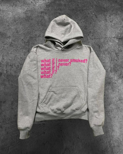 Dark Informal Print Oversized Hoodie