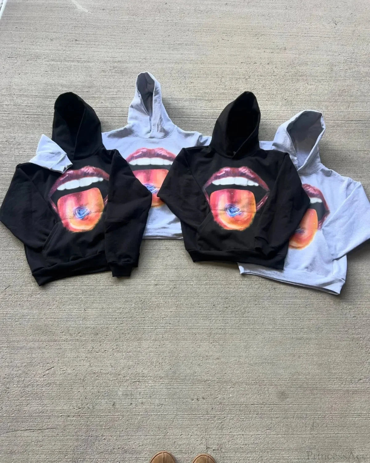 Dark Lips Visual Pullover Hoodie
