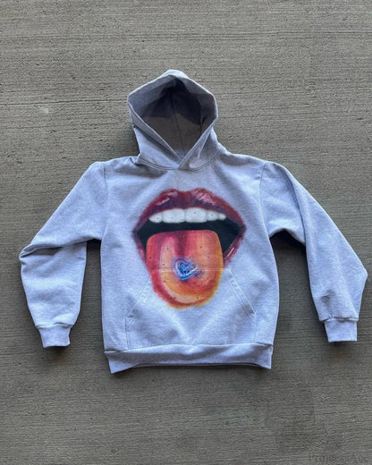 Dark Lips Visual Pullover Hoodie