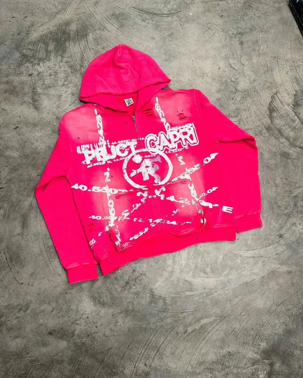 Dark Pink Cleansing Zip Hoodie