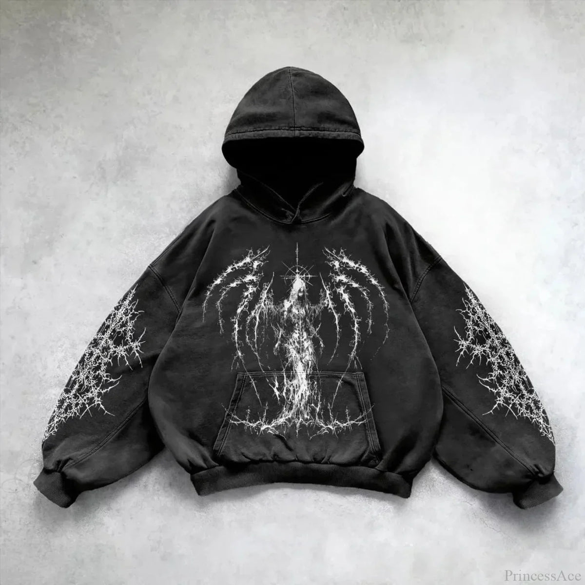 Dark Rebel Pattern Oversized Hoodie