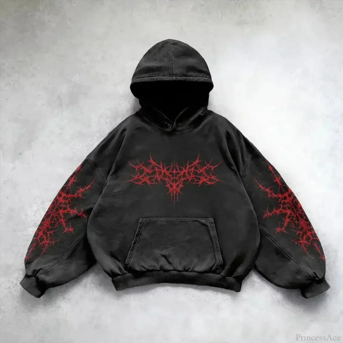 Dark Skull Oversized Zip Hoodie