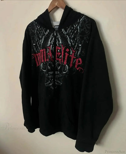 Dark Skull Oversized Zip Hoodie