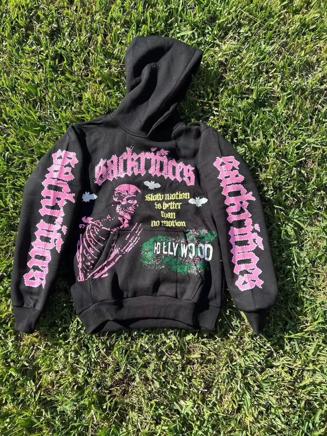 Dark Skulls Print Rebel Hoodie