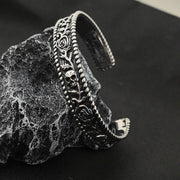 Dark Skull Rose Gothic Stainless Steel Open Bracelet