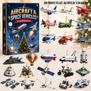 Aircraft & Space Vehicles Advent Calendar 2026 - 24-Day Festive Countdown, Acrylic Charms Blind Box - Gift For Kids, Family & Friends