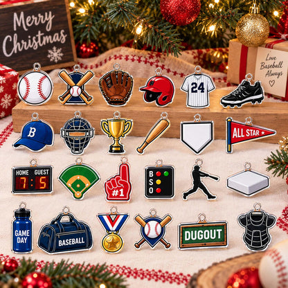 Personalized Baseball Advent Calendar 2026, Custom Baseball Blind Box, 24 Day Christmas Countdown with Baseball Tokens, Xmas Countdown Gifts