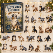 Classic Australian Shepherd Advent Calendar 2026 - 24-Day Festive Countdown, Acrylic Charms Blind Box - Gift For Dog Lovers