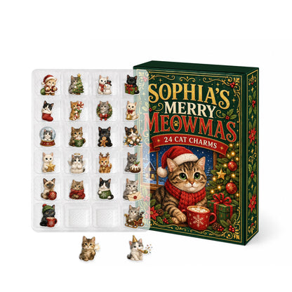 Personalized Cat Christmas Advent Calendar: 24-Day Blind Box Charms
