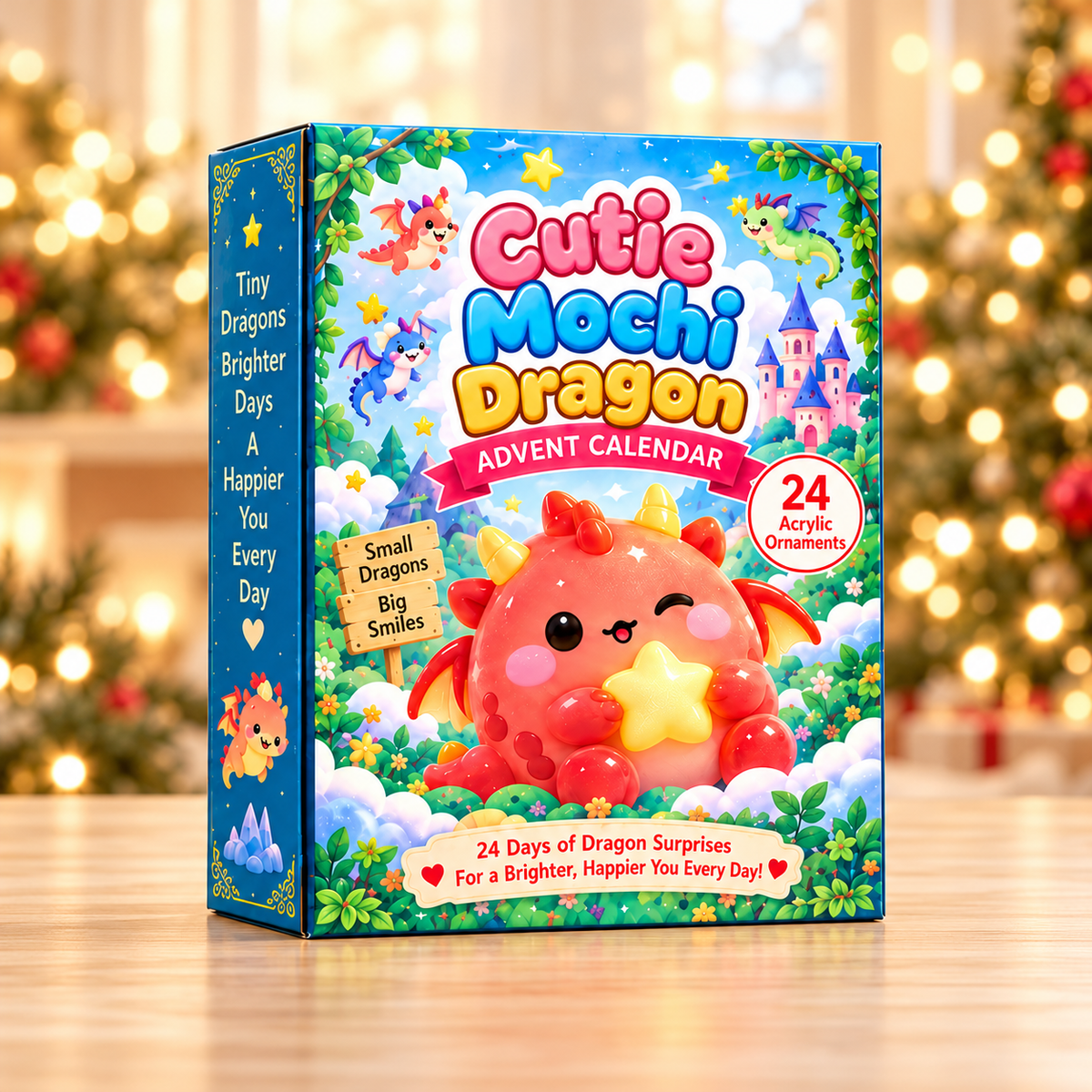 Cutie Mochi Dragon Advent Calendar 2026 - 24-Day Countdown, Acrylic Charms, Funny Gift For Kid