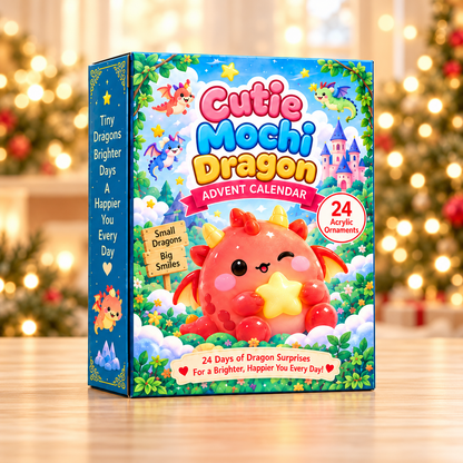 Cutie Mochi Dragon Advent Calendar 2026 - 24-Day Countdown, Acrylic Charms, Funny Gift For Kid