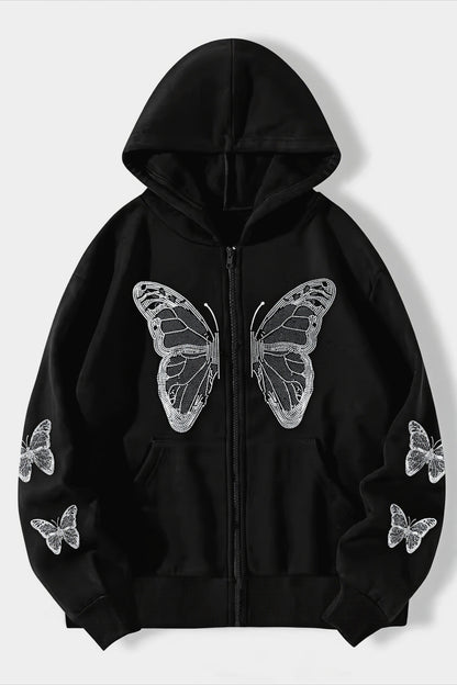 Butterfly Graphic Zip Hoodie