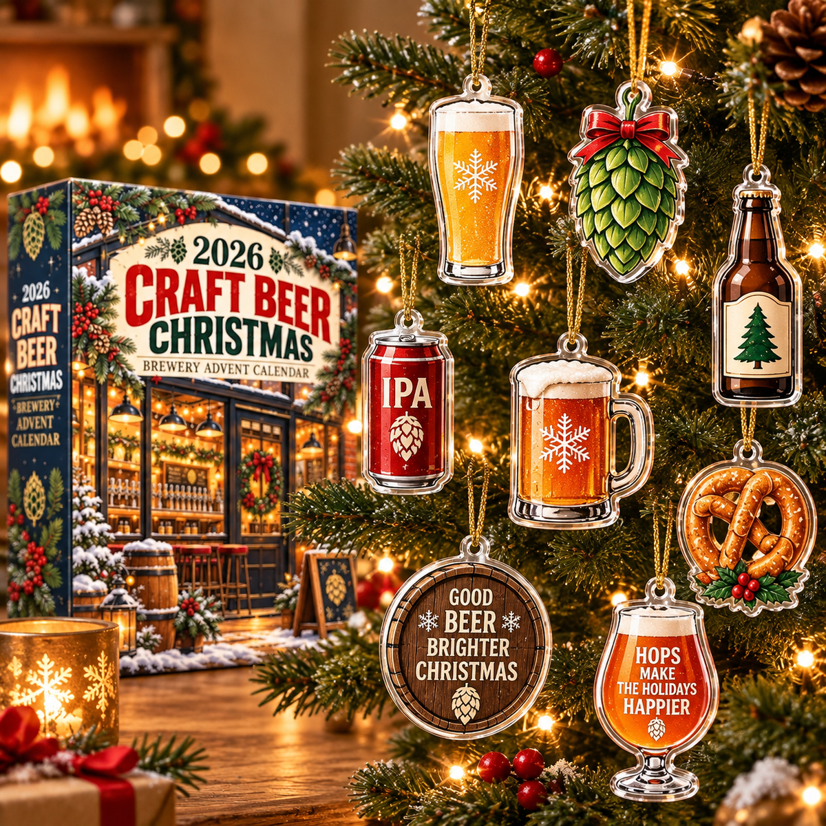 2026 Craft Beer Christmas Advent Calendar With 24 Unique Brewery Themed Ornaments Festive Holiday Countdown Gift