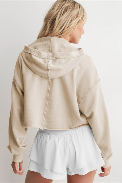 Relaxed V Neck Collared Pullover Sweatshirt