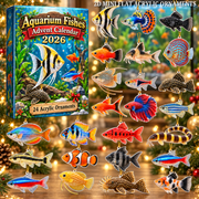 Aquarium Fishes Advent Calendar 2026 - 24-Day Festive Countdown, Acrylic Charms Blind Box - Gift For Aquarium Lovers