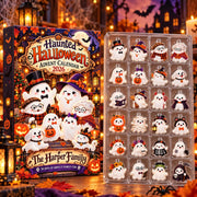 Personalized Halloween Advent Calendar, Custom Family Ghosts, 24 Acrylic Charm Ornaments, Cute Spooky Family Countdown Gift